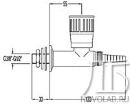 Кран 11010-2 (прямой) для воды в стеллаж Кран 11010-2 (прямой) для воды в стеллаж