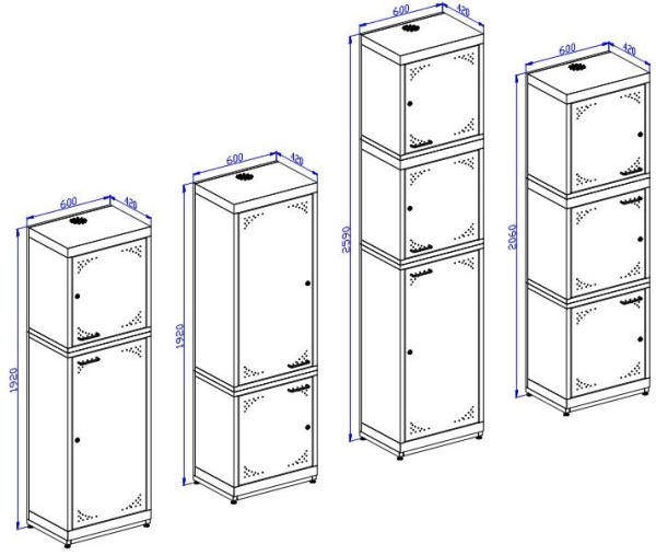 Шкаф металлический ЛАБ-PRO-ММ, состоящий из отдельных модулей ЛАБ-PRO-ММ